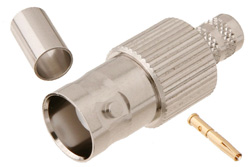 BNC Female Connector Crimp/Solder Attachment for PE-C240, RG8X, .240 inch, LMR-240, LMR-240-DB, LMR-240-UF