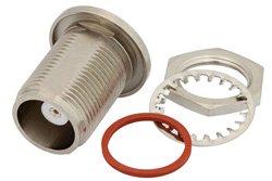 HN Female Bulkhead Mount Hermetically Sealed Connector Solder Attachment Turret Terminal, .765 inch DD Hole