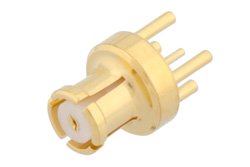 SMP母头连接器，焊接附件，通孔PCB