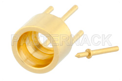 SMP公头半擒纵连接器，焊接附件，通孔PCB，非固定中心触点