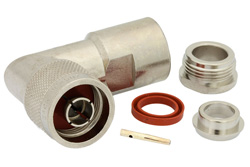 75 Ohm N Male Right Angle Connector Clamp/Solder Attachment for RG11, RG144, RG216