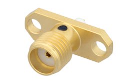 SMA Female Connector Solder Attachment 2 Hole Flange Mount Stub Terminal