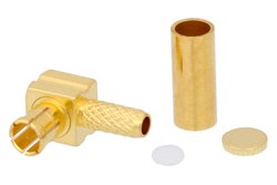 75 Ohm MCX Plug Right Angle Push-On Connector Crimp/Solder Attachment for RG179, RG187