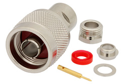 75 Ohm N Male Connector Clamp/Solder Attachment for RG59B/U, RG62, RG71