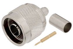 75 Ohm N Male Connector Crimp/Solder Attachment for RG59B/U, RG62, RG71