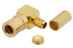 SSMB Plug Right Angle Connector Crimp/Solder Attachment for RG188-DS, RG316-DS