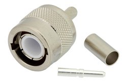 C Male Connector Crimp/Solder Attachment for RG58, RG303, RG141, PE-C195, PE-P195, LMR-195, 0.195 inch