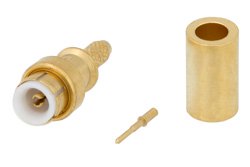 MMBX卡扣式插头连接器，压接/焊接附件，适用于RG178、RG196，带公头中心触点