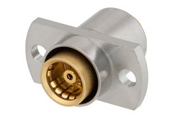 BMA滑入式插孔连接器，焊接附件，2孔法兰安装，适用于RG402、PE-SR402AL、PE-SR402FL、PE-SR402FLJ、PE-SR402TN，镀金