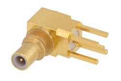 SSMC Jack Right Angle Connector Solder Attachment Surface Mount PCB