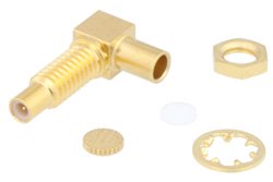 SSMC Jack Right Angle Bulkhead Mount Connector Crimp/Solder Attachment for PE-SR405AL, PE-SR405FL, PE-SR405FLJ, PE-SR405TN, RG405