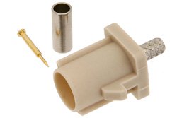 FAKRA Plug Connector Crimp/Solder Attachment for RG174, RG316, RG188, .100 inch, PE-B100, PE-C100, LMR-100, Beige Color