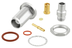 TNC Female Bulkhead Mount Connector Clamp/Solder Attachment for PE-P160LL