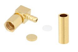 SSMC Plug Right Angle Connector Crimp/Solder Attachment for RG178, RG196
