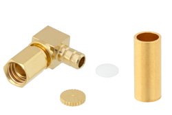 SSMC Plug Right Angle Connector Crimp/Solder Attachment for RG316, RG188, RG174, PE-C100-LSZH, PE-B100, LMR-100A-FR, LMR-100A