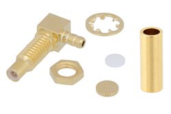 SSMC Jack Right Angle Bulkhead Mount Connector Crimp/Solder Attachment for RG178, RG196