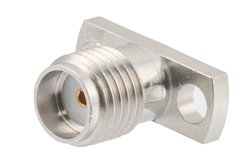 SMA母头现场可更换连接器，2孔法兰，Pin 0.012英寸，孔距0.355英寸，带金属环