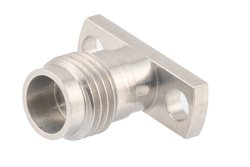 1.85mm母头现场可更换连接器，2孔法兰安装，Pin 0.009英寸，孔距0.400英寸，带金属触点环