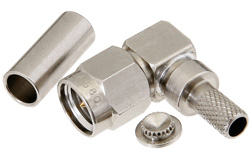 SMA Male Right Angle Connector Crimp/Solder Attachment for PE-B150, RG180, RG195