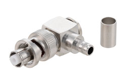 SHV Plug Right Angle Connector Crimp/Solder Attachment for RG59B/U