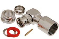 75 Ohm BNC Male Right Angle Connector Clamp/Solder Attachment for RG11, RG216, RG144