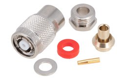 RP TNC Male Connector Clamp/Solder Attachment For PE-SR402AL, PE-SR402FL, RG402