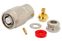 RP TNC Male Connector Clamp/Solder Attachment For PE-SR405AL, PE-SR405FL, RG405