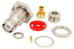 RP TNC Female Bulkhead Connector Clamp/Solder Attachment For PE-SR402AL, PE-SR402FL, RG402, .480 inch D Hole