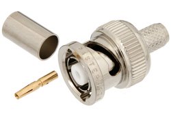 RP-BNC Male Connector Crimp/Solder Attachment for RG59B/U, RG62