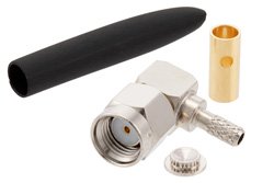 RP SMA Male Right Angle Connector Solder Attachment For RG174, RG316, RG188