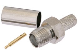RP SMA Female Connector Crimp/Solder Attachment for RG55, RG141, RG142, RG223, RG400