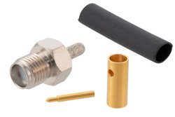RP SMA Female Connector Solder Attachment For RG174, RG316, RG188