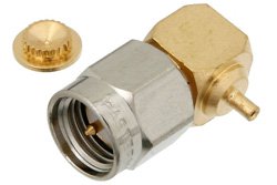 SMA Male Right Angle Connector Solder Attachment for PE-020SR
