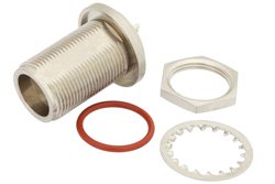 SC Female Bulkhead Mount Hermetically Sealed Connector Solder Attachment Eyelet Terminal, .655 inch D Hole