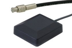GPS Active Patch Antenna Operates From 1.5704 GHz to 1.5804 GHz With a Typical 0 dB Gain MCX Male Input Connector on 17 ft. of RG-174 Rated