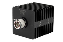 10 dB Fixed Attenuator, N Male to N Female Black Anodized Aluminum Heatsink Body Rated to 25 Watts Up to 18 GHz
