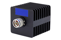 2 dB Fixed Attenuator, N Male to N Female Black Anodized Aluminum Heatsink Body Rated to 25 Watts Up to 18 GHz