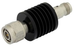 6 dB Fixed Attenuator, TNC Male to TNC Female Black Anodized Aluminum Heatsink Body Rated to 10 Watts Up to 18 GHz