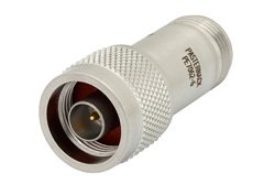 6 dB DC Bias Attenuator, N Male to N Female Passivated Stainless Steel Body Rated to 2 Watts from 500 MHz to 2 GHz