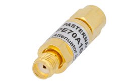 3 dB Fixed Attenuator, SMA Male to SMA Female Copper Body Rated to 2 Watts From 0.009 MHz to 6 GHz