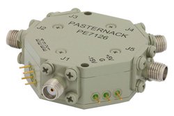 SMA SP4T PIN Diode Switch Operating From 1 GHz to 2 GHz Up To +30 dBm