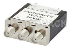 SMA机电式SPDT开关，DC ~ 18 GHz，额定功率35瓦，24V至32V，带指示器和脉冲闭锁