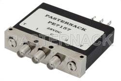 SMA机电式射频继电器双刀双掷开关，DC ~ 18 GHz，额定功率35瓦，24V至32V，带指示器、脉冲闭锁、端接和TTL