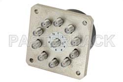 SMA机电式单刀十掷常开开关，DC ~ 8 GHz，额定功率55瓦，24V至32V，带故障保护