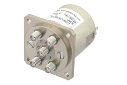 SP4T Electromechanical Relay Normally Open Switch, DC to 22 GHz, 20W, 12V, SMA