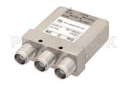 单刀六掷机电式继电器开关，DC ~ 10 GHz，TNC，50瓦，12V，指示器，故障保护，TTL