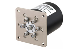 SP6T Electromechanical Relay Latching Switch, Terminated, DC to 18 GHz, up to 90W, 12V, SMA