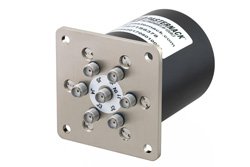 SP6T Electromechanical Relay Latching Switch, Terminated, DC to 26.5 GHz, up to 90W, 12V, SMA