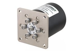 SP6T Electromechanical Relay Normally Open Switch, Terminated, DC to 26.5 GHz, up to 90W, 12V, SMA
