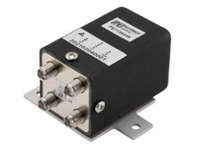 Transfer E-M Relay Latching Switch with Self Cut-Off, DC to 26.5 GHz, 90W, 5M Lifecycles, 28V, Indicators, TTL, Suppression Diodes, SMA